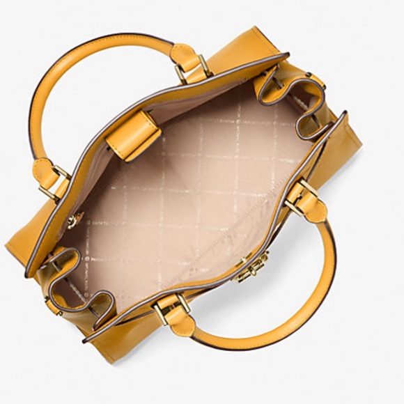 MICHAEL KORS HAMILTON MEDIUM SATCHEL   COLOR: GOLDEN ROD NWT - Picture 10 of 15